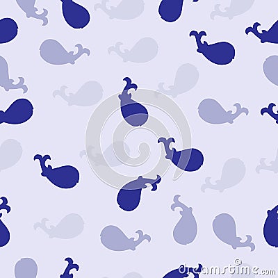 Whale silhouetts on light background Vector Illustration