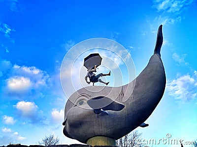 Whale statue in the efteling Editorial Stock Photo