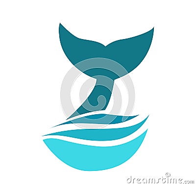 Whale tail icon vector Vector Illustration