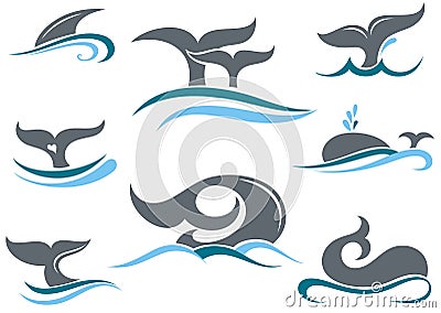 Whale tail icons Vector Illustration