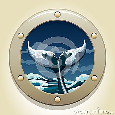 Whale tail Cartoon Illustration