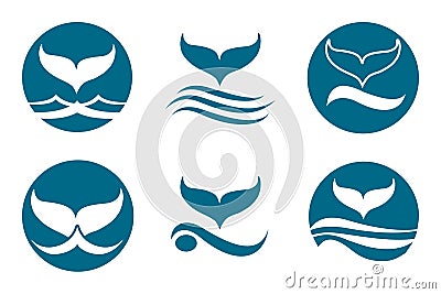 Whale Tail Logo Vector Illustration