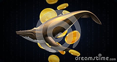 Whale Trading Realistic Background Vector Illustration