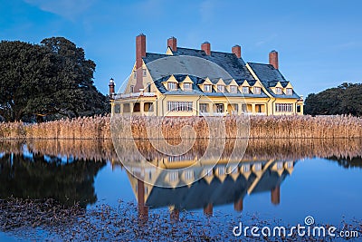 Historic Corolla Park Whalehead Museum Blue Hour Outer Banks North Carolina Stock Photo