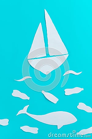 a whale of garbage plastic floating in the ocean Stock Photo