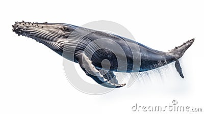 Whales on white background, they are a widely distributed and diverse group of fully aquatic placental marine mammals Cartoon Illustration