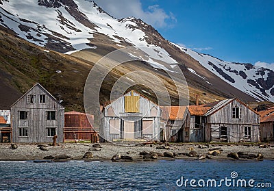 Whaling village abandoned after all the whales were killed in 1920's Stock Photo