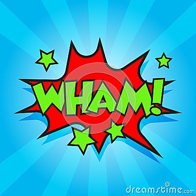 Wham comic sound effects. Vector Illustration