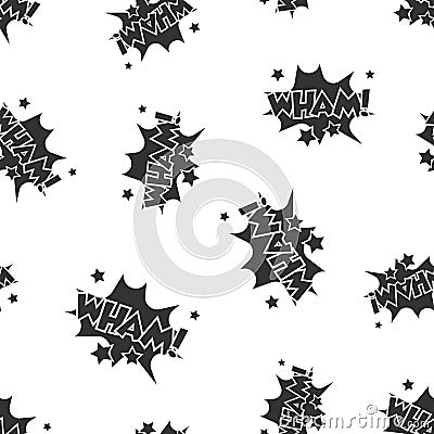 Wham comic sound effects seamless pattern background. Business f Vector Illustration