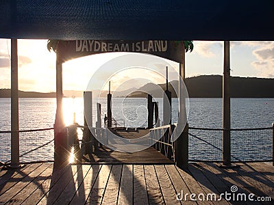 Wharf area, Daydream Island, Queensland Australia. Stock Photo