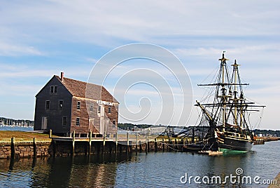 Wharves in Salem, MA. Editorial Stock Photo