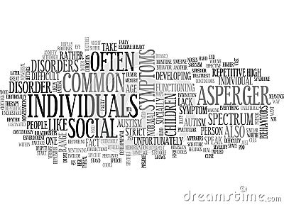 What Is Aspergers The Other Austism Spectrum Word Cloud Stock Photo