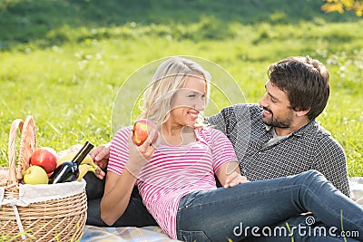 What a beautiful day! Loving young couple enjoying an intimate p Stock Photo