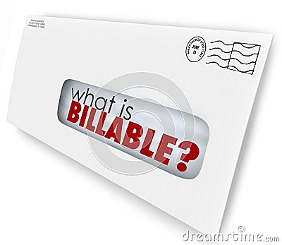 What is Billable Words Envelope Invoice Mail Charges Stock Photo