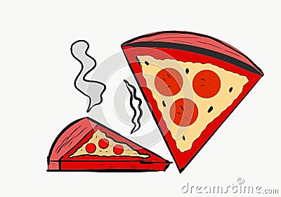 What can be red? Lummy, hot, cheesy, tasty, and smelly pizza for your hunger Stock Photo