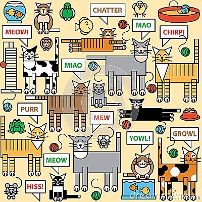 What Cats Say Vector Illustration