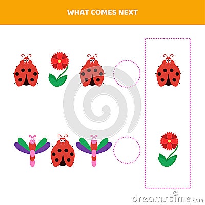 What comes next. Educational game for kids Stock Photo