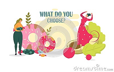 What do you Choose, Slimness or Fullness Figure. Vector Illustration