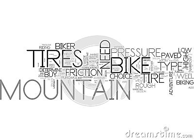 What Are The Factors Which Determine Your Mountain Bike Tires Word Cloud Stock Photo