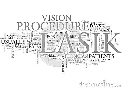 What Happens After The Lasik Procedure Word Cloud Stock Photo