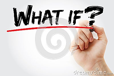 What if? text with marker, business concept background Stock Photo