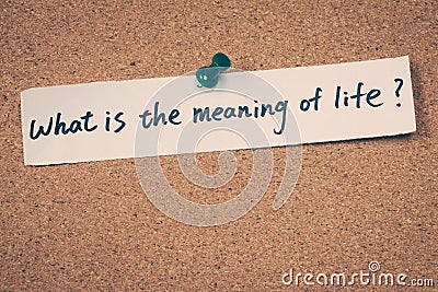 What is the meaning of life? Stock Photo