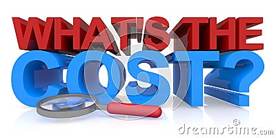 What`s the cost on white Stock Photo