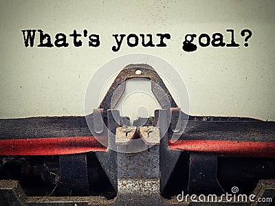 What`s your goal vintage typewriter close up Stock Photo