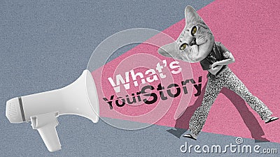 text title and cat woman. storytelling concept in film industry . Stock Photo