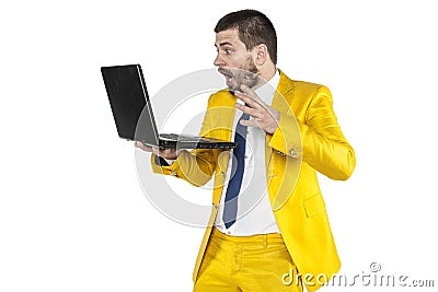 What a shocking news from the Internet Stock Photo