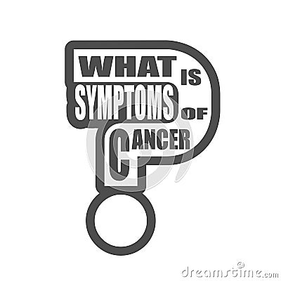 What is symptoms of cancer text Vector Illustration