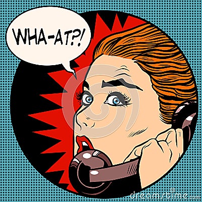 What a woman speaks on the phone Vector Illustration