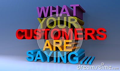 What your customers are saying on blue Stock Photo