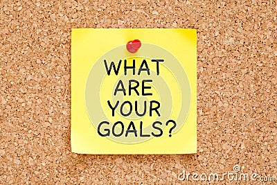 What Are Your Goals Cork Board Stock Photo