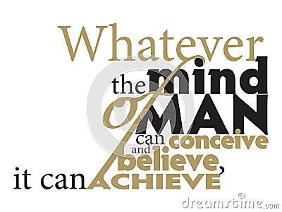 Typography Quotes of Napoleon Hill about mind of man: Vector Illustration