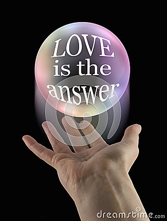 Whatever your Question LOVE is the answer Stock Photo