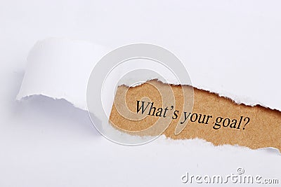 Whats Your Goal Stock Photo