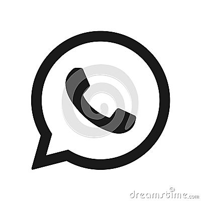 Whatsapp social media icon button Vector Illustration