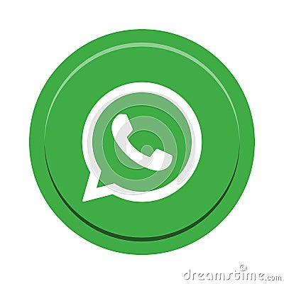 Whatsapp social media icon button Vector Illustration