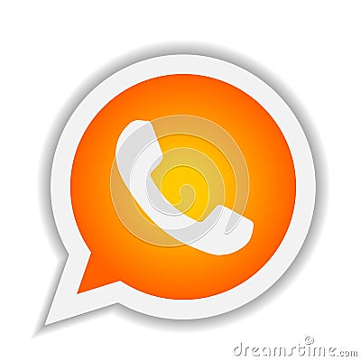 WhatsApp icon logo element sign vector in orange gold mobile app on white background Cartoon Illustration