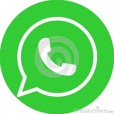 WhatsApp logo messenger icon. Realistic social media logotype. whats app button on transparent background Vector Illustration