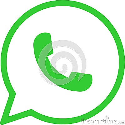 WhatsApp logo messenger icon. Realistic social media logotype. whats app button on transparent background Vector Illustration