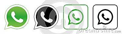 WhatsApp Set of social media logos Vector Illustration