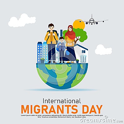 International Migrants Day is a global observance. Vector Illustration