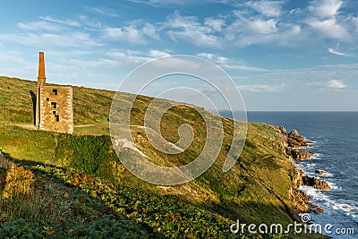 Wheal Prosper Engine House, Rinsey Cove, Cornwall Stock Photo