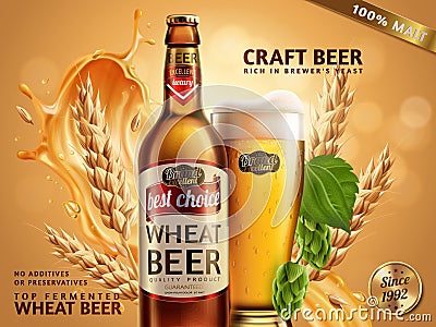 Wheat beer ads Vector Illustration