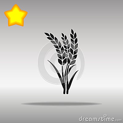 Wheat black Icon button logo symbol Vector Illustration