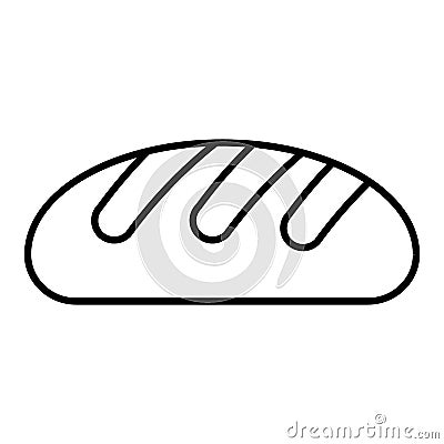 Wheat bread thin line icon. Loaf vector illustration isolated on white. Bakery outline style design, designed for web Vector Illustration