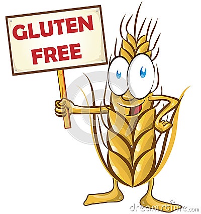 Wheat cartoon with signboard Vector Illustration