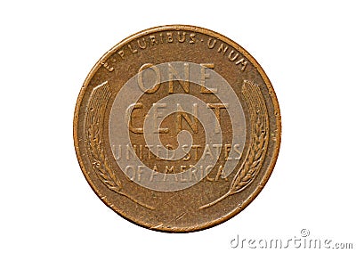 Wheat Ear US Penny Coin Stock Photo